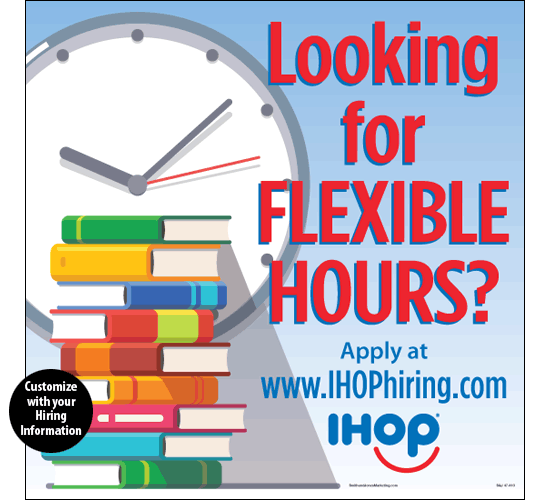 Flexible Hours Hiring Window Cling (Books) [2' x 2']