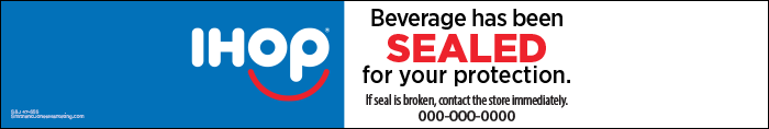 Beverage Strap Sticker with Phone Number
