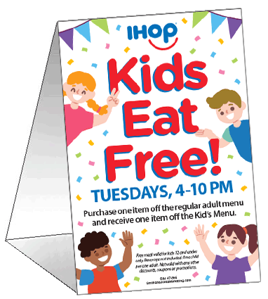 Kids Eat Free Table Tent