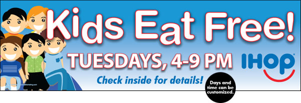 "Kids Eat Free" Banner (Blue Coloring)