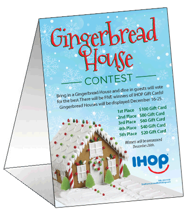 Gingerbread House Contest Table Tent
